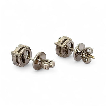 18KWG Princess Cut D2, Oval D8 Earring